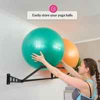 ODOXIA Tornalabda Tartó Fali Konzol - Fém Labdatartó Fitnesz Teremhez, Otthoni Edzőteremhez, Iskolai Tornateremhez, Matt Fekete 6