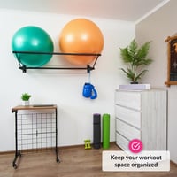 ODOXIA Tornalabda Tartó Fali Konzol - Fém Labdatartó Fitnesz Teremhez, Otthoni Edzőteremhez, Iskolai Tornateremhez, Matt Fekete 2