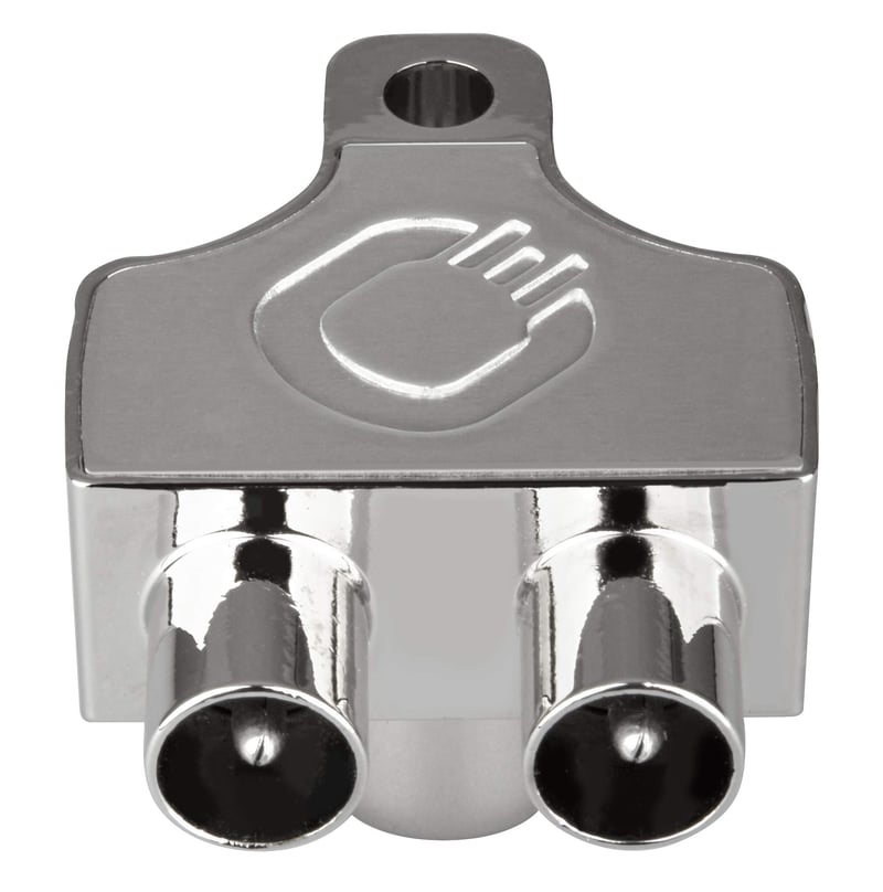 Splitter antenă Oehlbach SP12 – Carcasă metalică ecranată – Distribuitor pentru două dispozitive TV/Radio – Conector coaxial – DVB-T2 DVB-C2 HDTV UHD – Argintiu