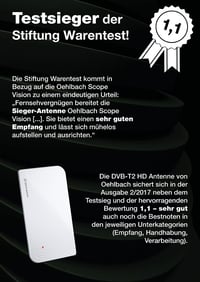 Oehlbach Scope Vision DVB-T2 HD interiérová TV anténa, biela, s aktívnym zosilňovačom, napájanie cez USB, príjem HDTV, kompatibilná s PC 4