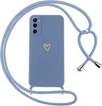 Oelrstfe Samsung Galaxy S20 szilikon tok szívmotívummal, nyakpánttal, ütésálló védelem - Samsung Galaxy S20, Blue 1