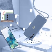 Oelrstfe Samsung Galaxy S20 szilikon tok szívmotívummal, nyakpánttal, ütésálló védelem - Samsung Galaxy S20, Blue 4