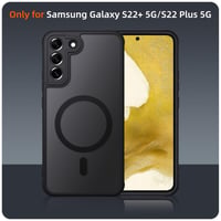 Oelrstfe puzdro pre Samsung Galaxy S22+ / S22 Plus 5G kompatibilné s MagSafe, s čiernym matným priehľadným zadným krytom, magnetickou ochranou a 2 ks tvrdeného skla 2
