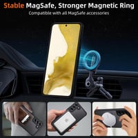 Oelrstfe puzdro pre Samsung Galaxy S22+ / S22 Plus 5G kompatibilné s MagSafe, s čiernym matným priehľadným zadným krytom, magnetickou ochranou a 2 ks tvrdeného skla 5