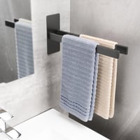 OETAMS Törölközőtartó Fúrás Nélkül Fekete Szögletes Dupla Törölközőrúd Fürdőszobai Fali Tartó 7