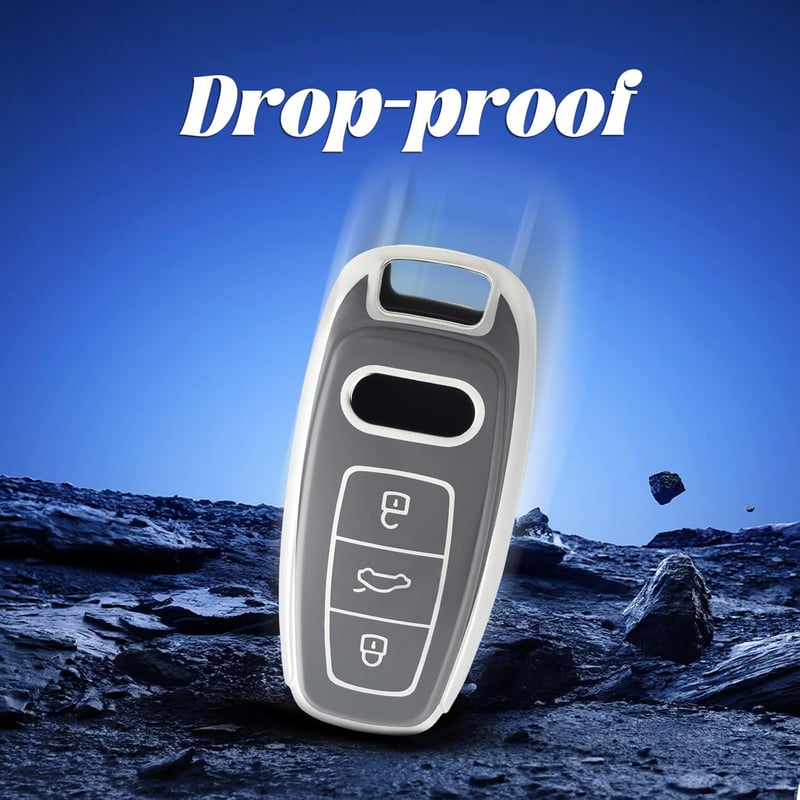 PLECĂM! Husă cheie auto Audi gri - protecție cheie A6 A7 A8 Q7 Q8 RS6 RS7