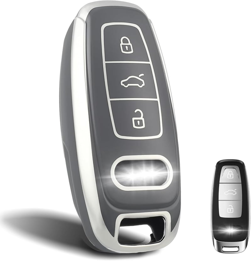 PLECĂM! Husă cheie auto Audi gri - protecție cheie A6 A7 A8 Q7 Q8 RS6 RS7