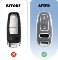 PLECĂM! Husă cheie auto Audi gri - protecție cheie A6 A7 A8 Q7 Q8 RS6 RS7 5