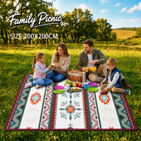 OFFASST Boho Pikniková deka vodoodolná 200x200 cm – XXL plážová podložka odolná voči piesku a prateľná na kempovanie, kúpalisko a cestovanie 9