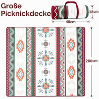 OFFASST Boho Pikniková deka vodoodolná 200x200 cm – XXL plážová podložka odolná voči piesku a prateľná na kempovanie, kúpalisko a cestovanie 3