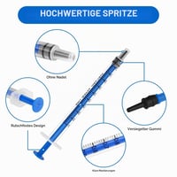 Plastová striekačka OFFCUP 1 ml so zátkou, balenie 10 ks, injekčná striekačka na tekutiny bez ihly pre laboratórne účely a zavlažovanie 3