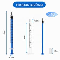 Plastová striekačka OFFCUP 1 ml so zátkou, balenie 10 ks, injekčná striekačka na tekutiny bez ihly pre laboratórne účely a zavlažovanie 2