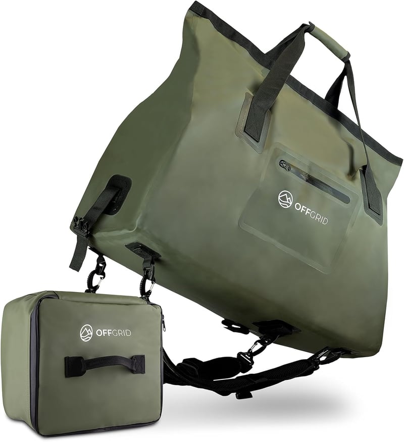 OFFGRID 70L vízálló hátizsák hűtőtáskával, hordozható outdoor táska vízisporthoz