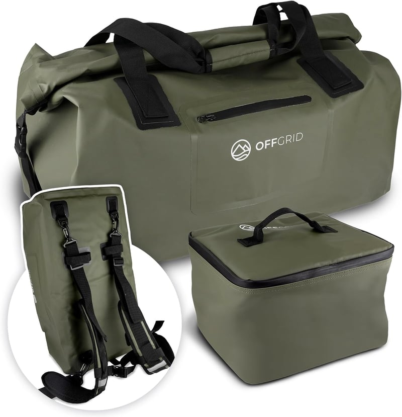 OFFGRID 70L vízálló hátizsák hűtőtáskával, hordozható outdoor táska vízisporthoz
