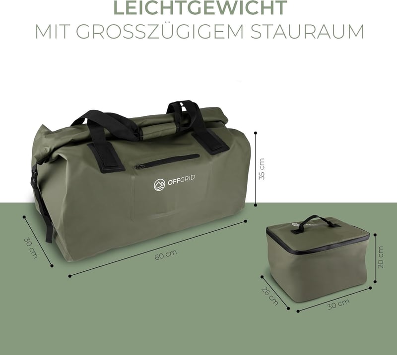 OFFGRID 70L vízálló hátizsák hűtőtáskával, hordozható outdoor táska vízisporthoz