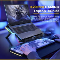 Chladiaca podložka pod notebook Offgridtec K25 Pro so 4 tichými ventilátormi, 1100 ot./min, 2 USB porty, nastaviteľnou výškou, pre notebooky a konzoly s uhlopriečkou 10 – 17 palcov 4