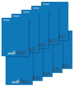 Office Products Blocnotes A5 caroiat, 10 bucăți - 100 coli / 200 pagini, bloc de hârtie cu lipire la partea superioară pentru școală și birou