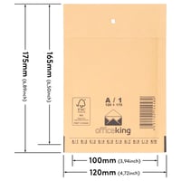OfficeKing Bublinková obálka A/1 120x175 mm hnedá 200 ks Vzduchové polstrované samolepiace poštové vrecko DIN A7 2
