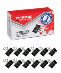 OFFICER PRODUCTS Kovové kancelárske klipy 25 mm čierno-strieborné, sada 12 ks 1
