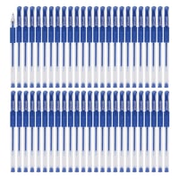 Gélové guľôčkové perá OFFICER PRODUCTS, balenie 50 ks, modrý atrament, priemer hrotu 0,5 mm, vodeodolný a stálofarebný atrament, pogumovaná úchopová zóna 1