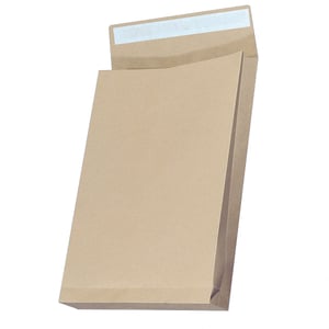 Obálka OFFICERS PRODUCTS RBD HK B4 so silikónovým pásikom, 250x353 mm, 130 g/m², hnedá, balenie 25 ks