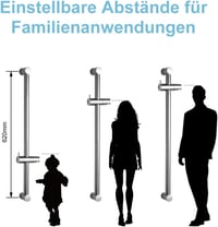 OFFO 60 cm rozsdamentes zuhanysín állítható tartóval, 28-61 cm közötti távolság 2