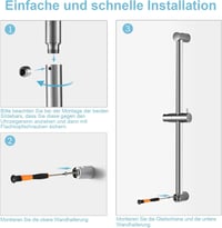 OFFO 60 cm rozsdamentes zuhanysín állítható tartóval, 28-61 cm közötti távolság 4