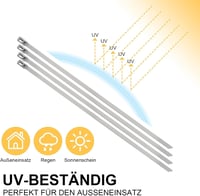 OFFO Rozsdamentes Acél Kábelkötegelő 100db UV Álló 400mm Ezüst 2