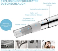 OFFO Zuhanycső 1,2 m Univerzális Magas Nyomás Ezüst Fürdőszoba Csere 5