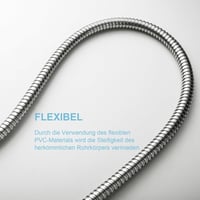 OFFO Zuhanytömlő 5m Rozsdamentes Acél Nagy Nyomású Flexibilis Zuhanycsatorna Törésálló Fürdőszoba Nikkel Szürke 5