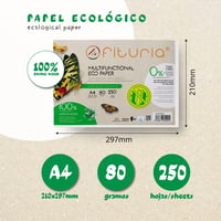 Ofituria A4 újrahasznosított papír 80 g/m² - 250 lap, természetes szín 2
