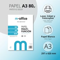 Kancelársky papier OFITURIA A3 80 g/m² M-Office, 100 listov, 297x420 mm, pre atramentové a laserové tlačiarne 2
