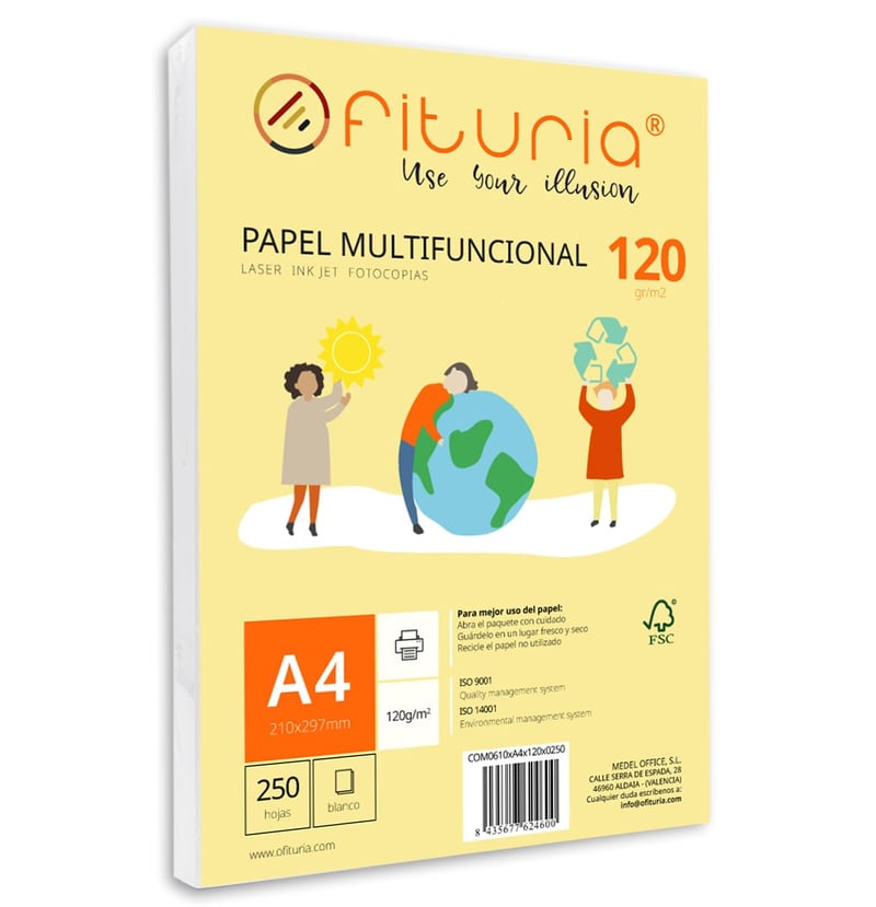 Ofituria kancelársky papier A4 biely 120g – 250 listov, multifunkčný papier do laserových a atramentových tlačiarní a kopírok