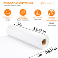 OFITURIA Biely baliaci papier v kotúči – 1 x 3 m – 3 ks – Baliaci a darčekový papier – DIY, dekorácie a strihy – Odolný proti roztrhnutiu 2