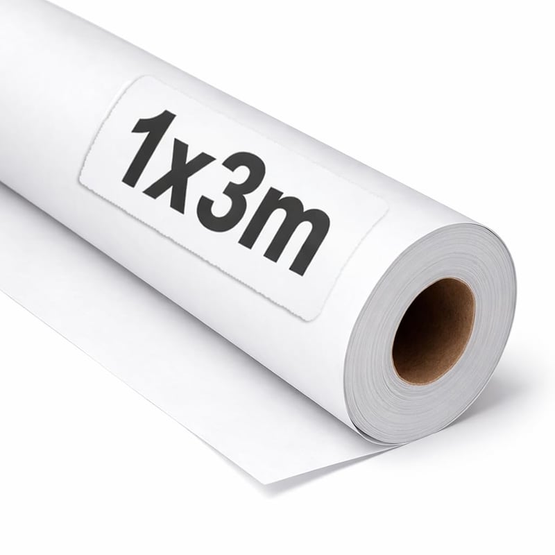 OFITURIA Biely baliaci papier v kotúči – 1 x 3 m – 3 ks – Baliaci a darčekový papier – DIY, dekorácie a strihy – Odolný proti roztrhnutiu