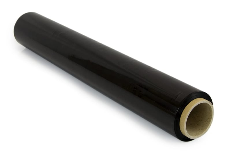 Folie Stretch Neagră OFITURIA 50 cm x 300 m, Folie Stretch Industrială Manuală Extensibilă, 1 Rolă