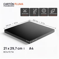 Placă din spumă neagră OFITURIA A4 (21x29,7 cm), grosime 5 mm, coală din polistiren expandat ușoară și rigidă, pentru artizanat și machetare 2