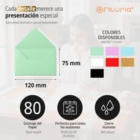 Plicuri Mici Colorate OFITURIA, Albastru, 75x120 mm, 30 bucăți - Set de plicuri ideal pentru cadouri, scrisori și cărți poștale 2
