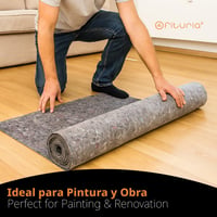 OFITURIA Ochranná plsť na podlahu 60 cm x 10 m, 180 g/m², súprava 2 ks, na maľovanie a renováciu, šedá ochranná fólia na podlahu 5