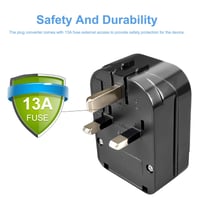Adaptor priză EU-UK OFOAEEA cu împământare, set de 2 bucăți, pentru priză europeană Schuko și ștecher britanic 4