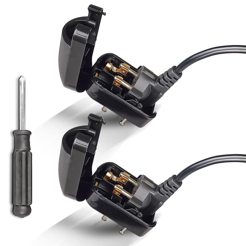Adaptor priză EU-UK OFOAEEA cu împământare, set de 2 bucăți, pentru priză europeană Schuko și ștecher britanic