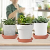 Podmiska pod kvetináč OGANAZI z terakoty 12,6 cm – 6 ks okrúhlych hlinených podtácok pod kvetináče na vnútorné aj vonkajšie použitie 4