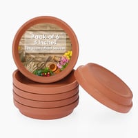 Podmiska pod kvetináč OGANAZI z terakoty 12,6 cm – 6 ks okrúhlych hlinených podtácok pod kvetináče na vnútorné aj vonkajšie použitie 1