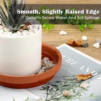 Podmiska pod kvetináč OGANAZI z terakoty 12,6 cm – 6 ks okrúhlych hlinených podtácok pod kvetináče na vnútorné aj vonkajšie použitie 5