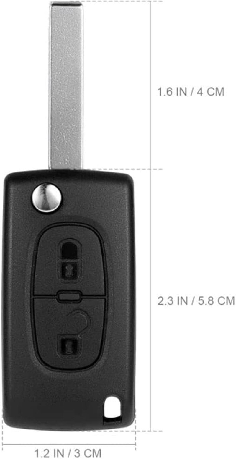 OGGIPRO 2 gombos autókulcs ház Peugeot 207 307 308 407 408 3008 5008 Citroen C2 C3 C4 C5 C6 C8