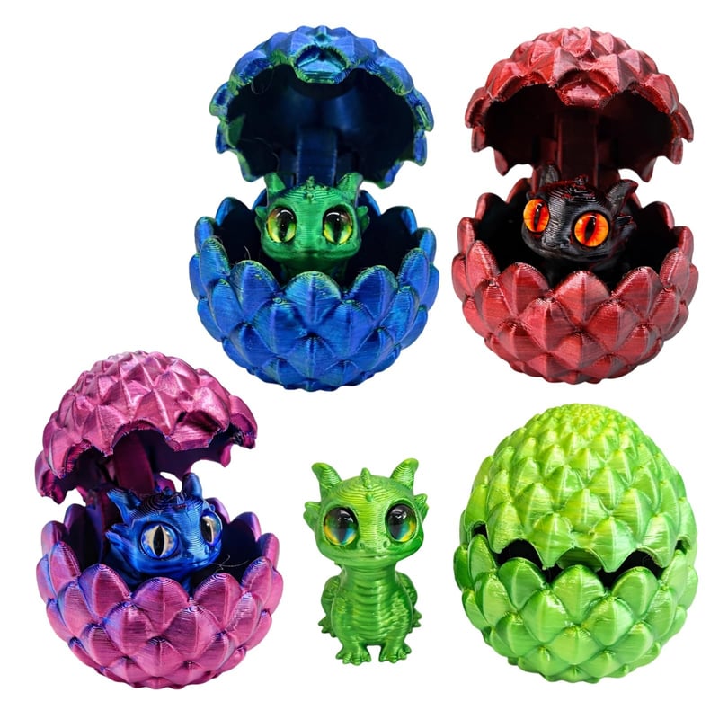 Colecție de 4 ouă de dragon OhebEsx, ouă de dragon surpriză cu dragoni în miniatură