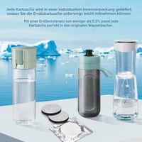 OHFAMO 12 bucăți MicroDisc Filtru de apă compatibil cu sticlele Brita Fill&Go, discuri de filtrare ambalate individual, împotriva clorului și microparticulelor 3