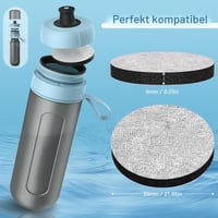 OHFAMO 12 bucăți MicroDisc Filtru de apă compatibil cu sticlele Brita Fill&Go, discuri de filtrare ambalate individual, împotriva clorului și microparticulelor 6