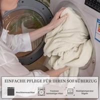 Poťah na sedaciu súpravu OHSIO Stretch – Protišmykový, prateľný, univerzálny poťah na pohovku, slonová kosť, 2x poťah na sedadlo veľkosti S + 1x poťah na ležadlo 6