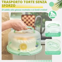 Ohuhu 10-palcový prenosný okrúhly box na tortu s vekom a rukoväťou, nádoba na muffiny a košíčky, tip na darček 2